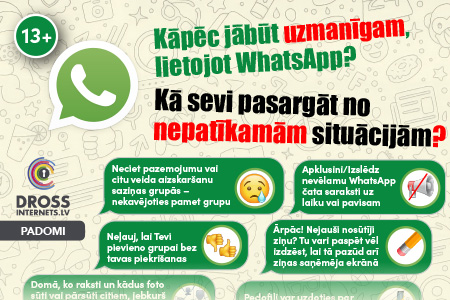 Padomi drošai WhatsApp lietošanai