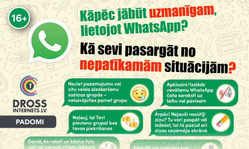 Padomi drošai WhatsApp lietošanai