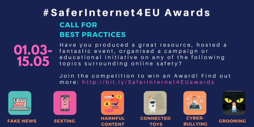 Organizācijas, skolotāji un jaunieši tiek aicināti sniegt pieteikumus konkursam #SaferInternet4EU Awards
